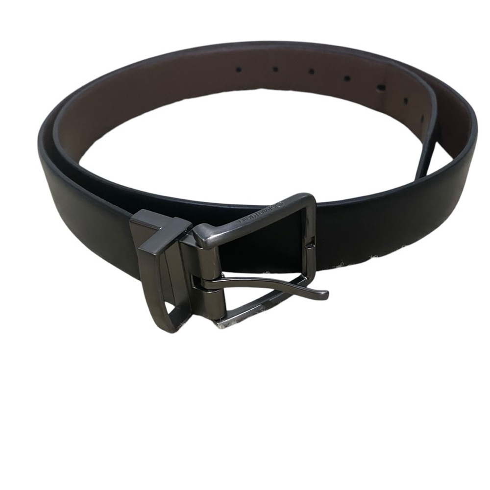 Calvin Klein CK Reversible Leather Sz 38 Belt Black Brown Brushed Nickel